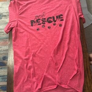 Handmade tshirt size medium red tshirt just rescue dog shirt